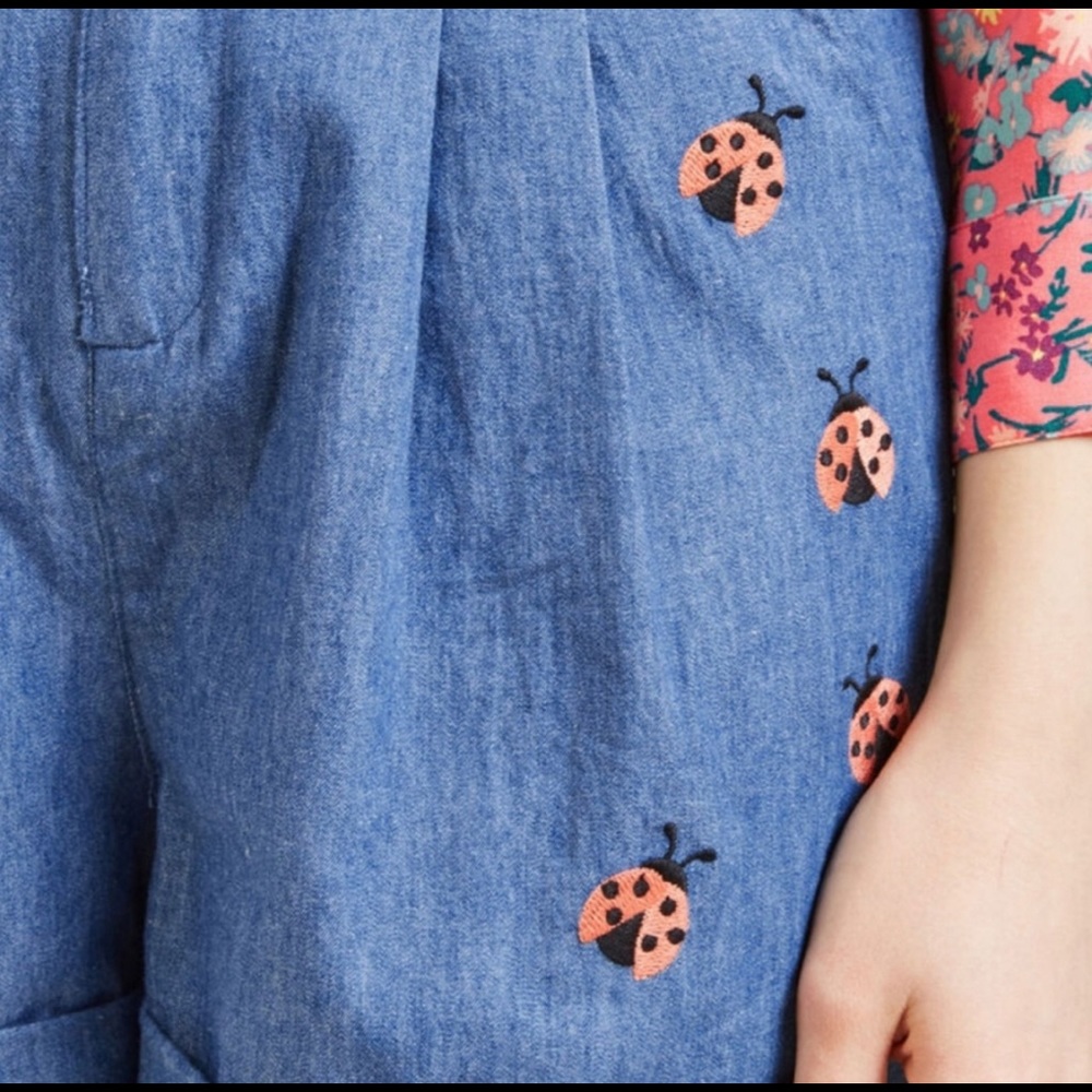 High waisted vintage style ladybug shorts - Picture 2 of 10